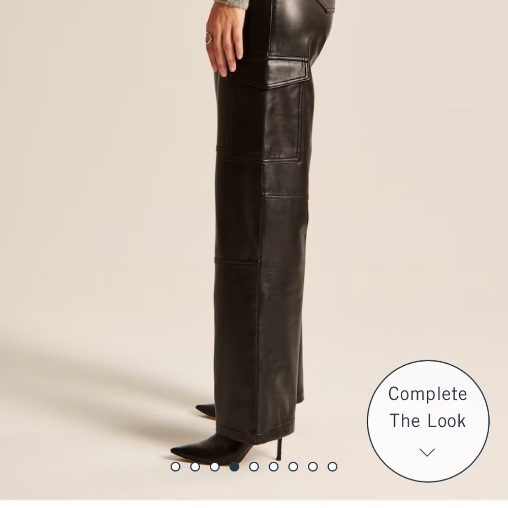 Abercrombie vegan leather cargo pants - brand new - Picture 5 of 7